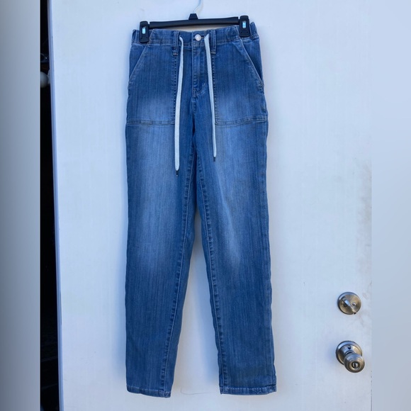 Judy Blue High Waist Drawstring Denim Jeans Zip Fly Belt Loops Pockets Size 25 - Picture 3 of 16